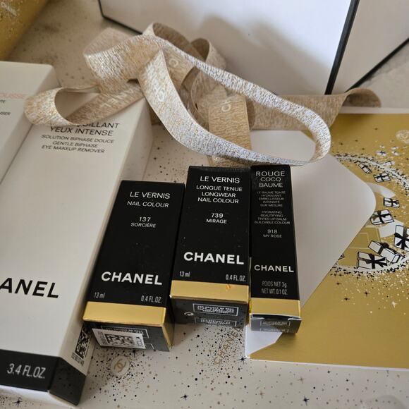 CHANEL Authentic New Box Bundle, Skin Lip Nail Gift Box Ribbon Wrapping Paper - Picture 2 of 3